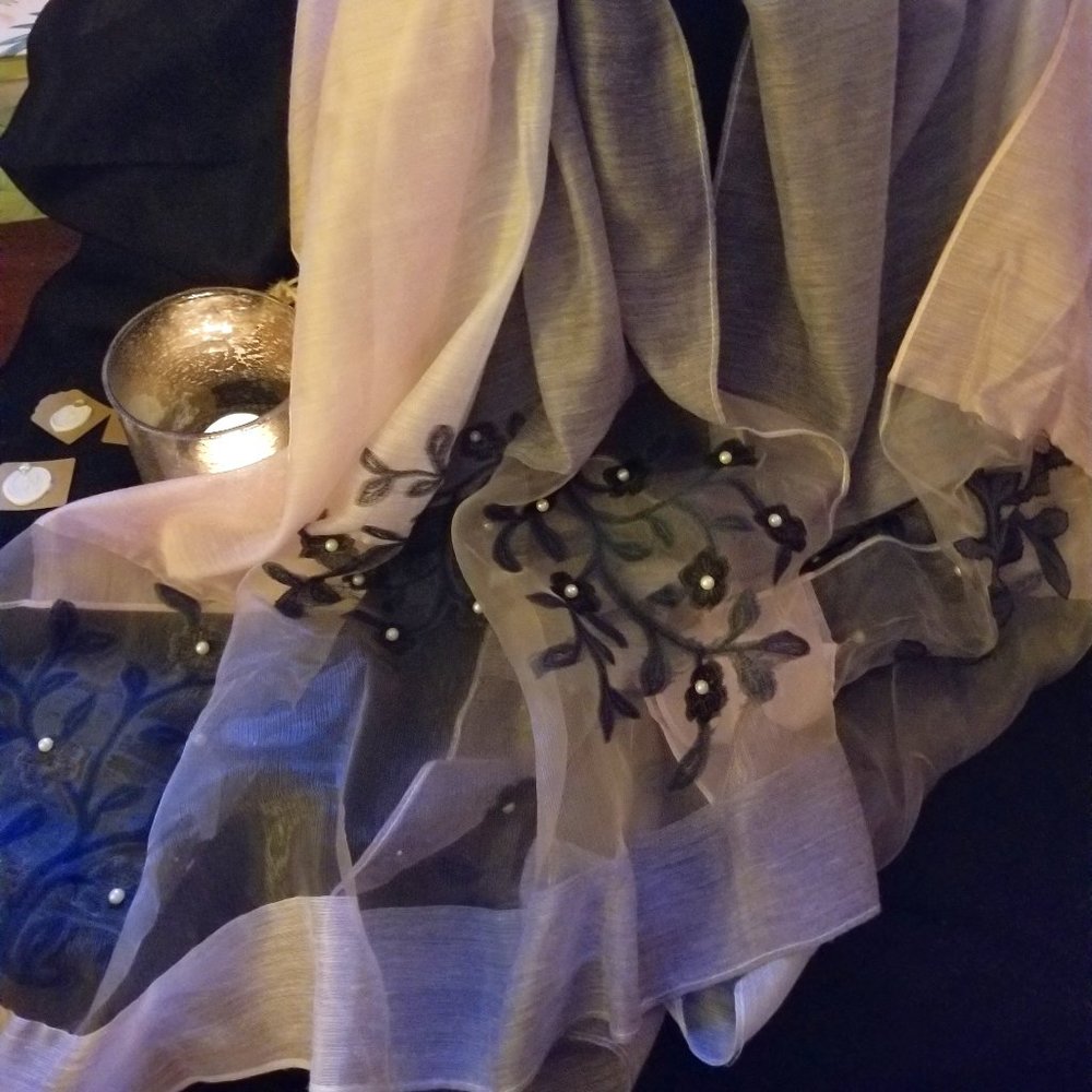 Beautiful Embordered Ombre Scarf